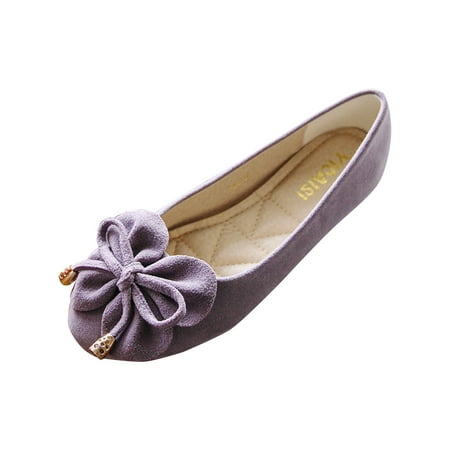 

Fsqjgq Flat Women Shoes Size 8 Women Singles Shoes Flat Shoes Bowknot Casual Shoes Slip On Work Shoes for Ladies Flat Supportive Dress Shoes for Women Purple 37