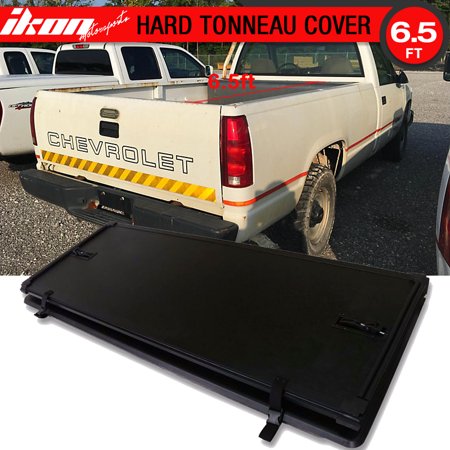 Compatible With 88 00 Gmc Sierra Ck 6 5ft Bed Lock Tri Fold Hard Solid Tonneau Cover Black Walmart Com Walmart Com