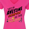 thumbnail image 4 of Inktastic That's My Awesome Grandson Out There with Trombone Women's V-Neck T-Shirt, 4 of 5