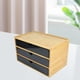 thumbnail image 5 of Cajón organizador de escritorio multifuncional con textura, ideal para tijeras y cepillos de dientes. Black Three Layer, 5 of 8