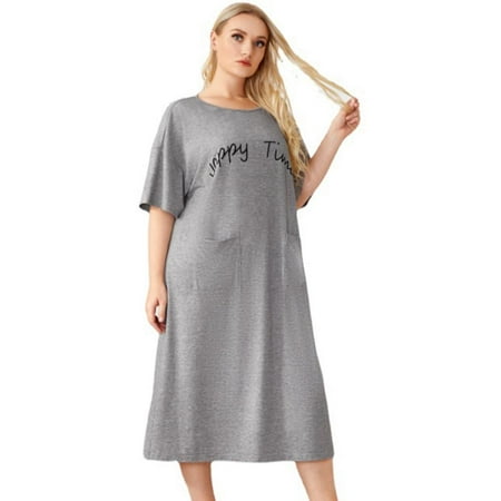 

Soft Sleepwear Nightshirt Loose Comfy Sleep Dress Flare Sleeve Nightdress Loungewear