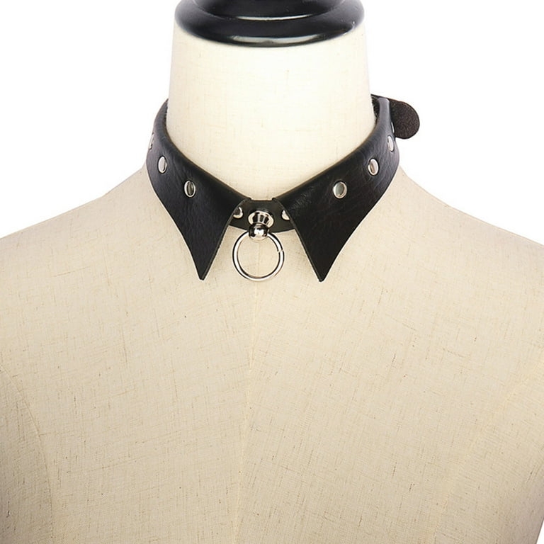 ZENTREE Gothic PU Leather Ring Choker Necklace for Women Men
