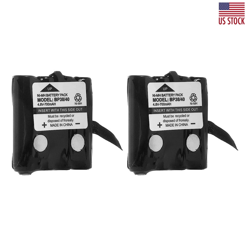 2x 700mAh Two-way Radio Battery Pack For Uniden BP-40 BP-39 BP-38 GMR FRS BT-537 
