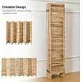 thumbnail image 5 of Room Partitions and Dividers, Temporary Wall with Double Hinges, 5.6 Ft Tall Folding Louver Wood Screen for Home Office Bedroom Hotel Decoration (8 Panels, Wood Color), 5 of 8