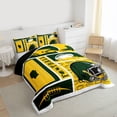 thumbnail image 3 of jejeloiu Rugby Football City Full Size Comforter Sets,Green Yellow Bedding Sets For Ball Lover Reversible 3-Piece, 3 of 8