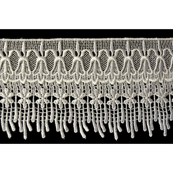 Lily 5.75" Ivory and White Venise Vintage Victorian Floral Lace Trim By Yard