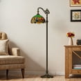 thumbnail image 2 of ModFusion 65" Antique Bronze Floor Lamp with Colored Glass Lampshades & Foot Switch, Stained Glass Lamp with E26 Bulbs Compatible, 120V, 2 of 8