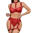 thumbnail image 1 of Gibobby Ropa interior mujer sexy Conjuntos de Lencería Sexy para Mujer Brasier de Encaje Flores Sujetador Abierto Tanga G-String Thong Ropa Interior Pijama(Rojo, XG), 1 of 5