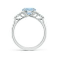 thumbnail image 2 of ANGARA Natural Round 1.6 ct Aquamarine Engagement Ring with Diamonds in 14K White Gold for Women (Size-8mm) | March Birthstone, Anniversary, Jewelry Gift for Women | Natural Aquamarine Ring, 2 of 9