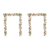 2PC 68" Fall Maple Garland,Artificial Autumn Vine for Thanksgiving, Wedding & Fireplace Decor,Orangex2