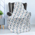 thumbnail image 4 of Tropical Soft Flannel Fleece Blanket, Lotus Leaves Oriental Folklore Composition in Pastel Colors Ornamental Abstraction, Cozy Plush for Indoor and Outdoor Use, 70" x 90", Multicolor, by Ambesonne, 4 of 5