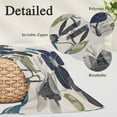 thumbnail image 6 of Navy Blue Green Floral King Size Pillow Cover, Pillowcase Protectors with Zipper, Breathable Decorative Throw Pillow Case Cover, Vintage Botanical Leaves Pillow Shams for Couch Sofa 20x36Inch, 6 of 8