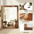 thumbnail image 5 of Anyrose 40.2"x30" Rectangular Wooden Framed Vanity Bathroom Mirror, Brown, 5 of 5