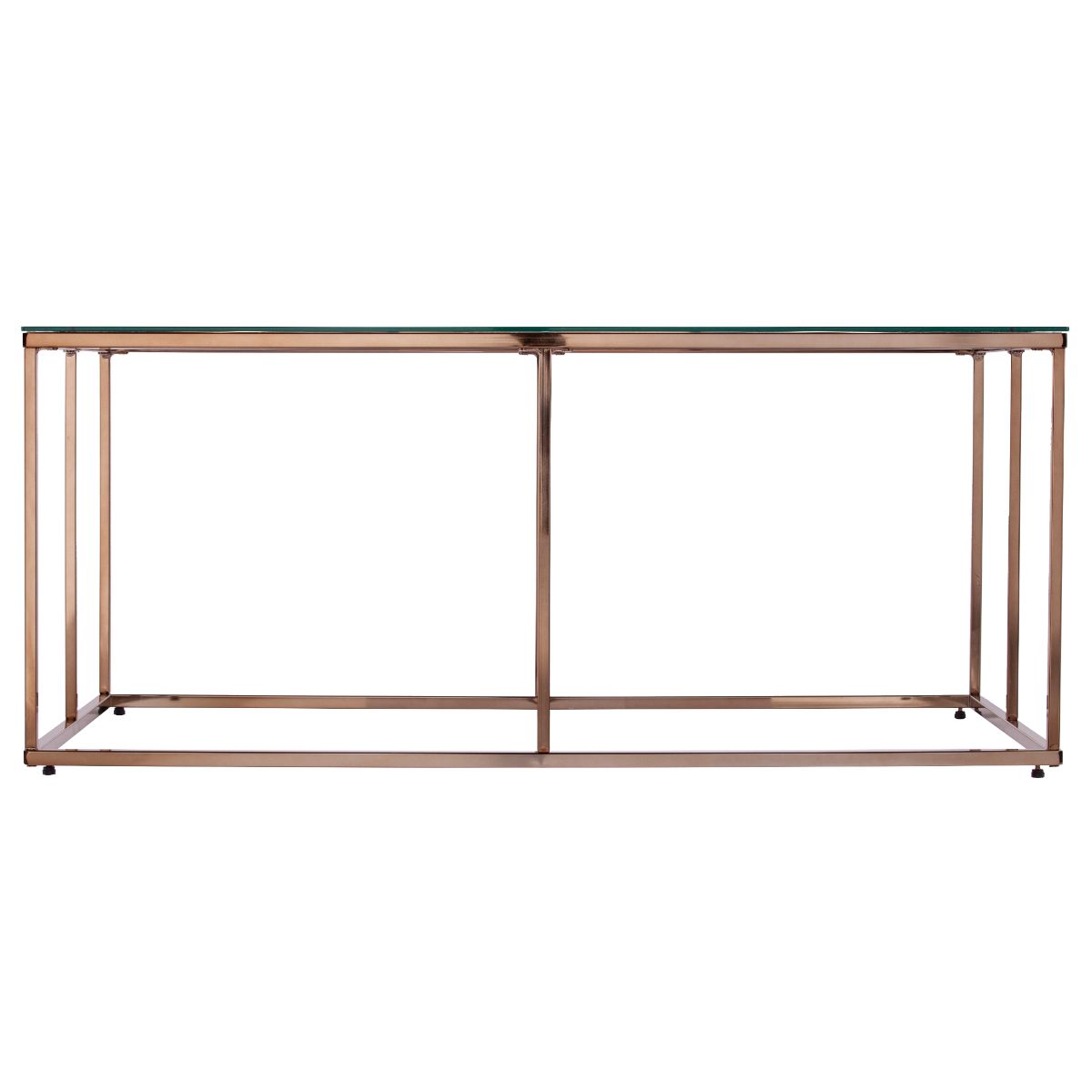 42" Gold and Black Contemporary Style Rectangular Glass Top Cocktail Table - image 1 of 4