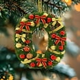 thumbnail image 4 of Adornos navideños personalizados para el árbol | Colgantes con monograma de 26 letras y diseño de gorro de Papá Noel, 4 of 5