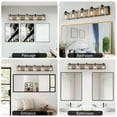 thumbnail image 6 of Bathroom Vanity Lights 40" Farmhouse Vanity Light Fixture, 5-Light Bathroom Wall Sconce with Clear Seeded Glass Shades, Black and Wood Grain Finish, Modern Industrial Design for Bathroom or Powder Ro, 6 of 12