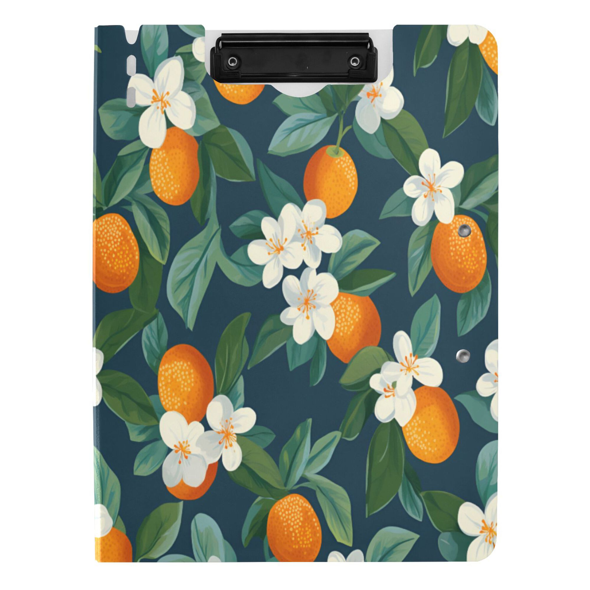 FORMRS A4 Clipboard Folder with Pen Holder Horizontal Foldable School Office Binder, Orange Fruit