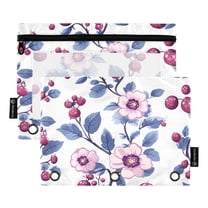 ALAZA 2 Pack Pencil Pouch Flower Paint Pencil Case for 3 Ring Binder Clear Window Pencil Bag Organizers
