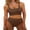 Brown, variant on Bikini Sets for Women Summer 2026 High Waisted 2 Piece Bathing Suit Tummy Control Swimsuit Color Block Swimwear Fuchsia Lemon Lavender Large