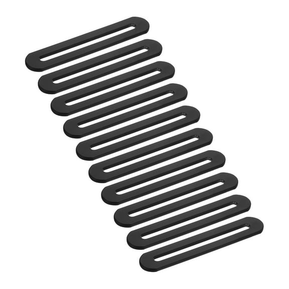 Uxcell 10Pack 3.54 x 0.75 Inch Adjustable Flat Mending Plate Support with Slot, Black
