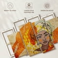 thumbnail image 6 of Elephant Stock Black Woman Colorful Portrait Wall Art - Horizontal Multi Panel Canvas - Living Room Wall Decor - People Multi Panel - Brown And Yellow Decor - 68" x 42", 6 of 8