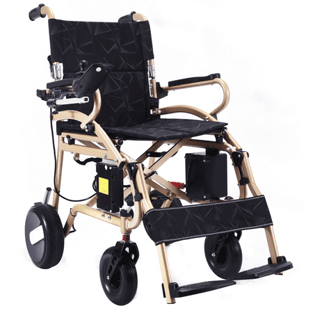 Fold and Travel Ultra Lightweight 43 lbs Total Weight Portable Electric Wheelchair, Medical Mobility Aid Power Wheel