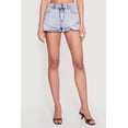thumbnail image 3 of Women's Almost Famous Acid Wash Denim Ruffled Shorts, 3 of 4