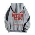 thumbnail image 4 of MHFRRA Sudadera con Capucha Estampada para Uso Diario Sudadera Informal para Mayor Comodidad y Estilo En Actividades Deportivas y de Ocio Gris claro, 4 of 5