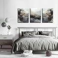 thumbnail image 3 of 3Pcs Framed Modern Abstract Black and Gold Canvas Wall Art Fluid Lines Marble Pictures Posters Prints Painting White Grey Wall Decor for Bathroom Bedroom Living Room Office12x16inx3 Home Decoration, 3 of 6