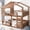 Natural + Full, variant on Twin Size Bunk Bed or Loft Bed with Bookshelf, Cute House Design with High-Quality Safety Fencing,Natural