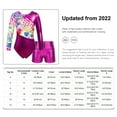 thumbnail image 7 of Aislor Girls Kids 2 Piece Ballet Dancewear Shiny Metallic Long Sleeve Leotard and Shorts Set for Gymnastic Rose 14, 7 of 7