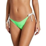 Xhilaration Women's Juniors' Contrast Binding High Leg Scoop Bikini Bottom - (XLarge, Lime Green)