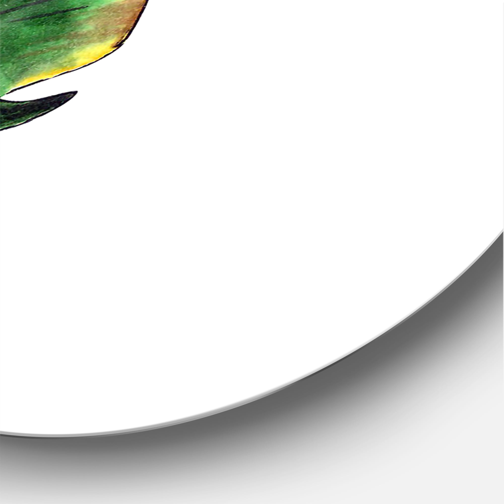 Designart 'Single Banana Leaf On White' Bohemian & Eclectic Circle Metal Wall Art 11x11 - Disc of 11