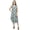Off White & Black, variant on Bimba Women's Printed Knee Long Sleeveless Round Neck Casual Pleated Dress - 4