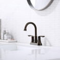 thumbnail image 2 of Grifo de baño de bronce aceitado con kit de drenaje y suministro emergentes, 2 asas de 4 pulgadas R&B anillos diseño grifo sin plomo para lavabo 4011-ORB, 2 of 6