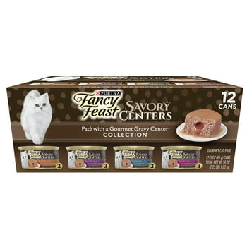 Purina Fancy Feast Savory Centers Wet Cat Food Variety Pack, 3 oz Cans (12 Pack)