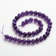 thumbnail image 2 of Round Natural Amethyst Gemstone Bead Strands 10mm hole: 1mm about 38pcs/strand 14.9 inch, 2 of 2