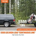 thumbnail image 2 of VEVOR Tow Bar, 5500 lbs Towing Capacity with Chains, Powder-Coating Alloy Steel Bumper-Mounted Universal Towing Bar, Coupler Fits 2-Inch Ball Hitch, 39.4-Inch Opening Width, for RV Car Trailer Truck, 2 of 9