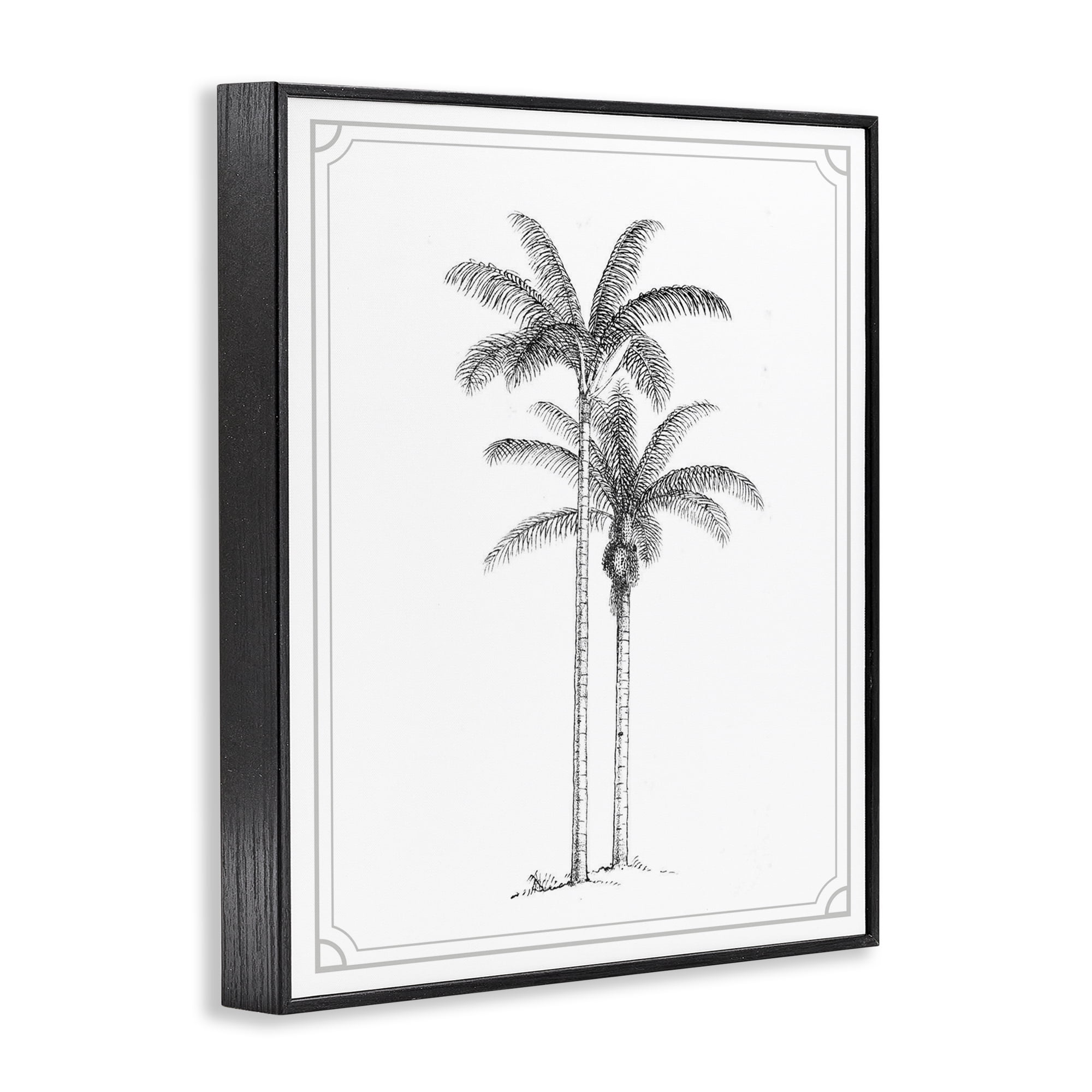 Vintage Simple Palm Tree Black Framed Giclee Art, design by Lettered and Lined