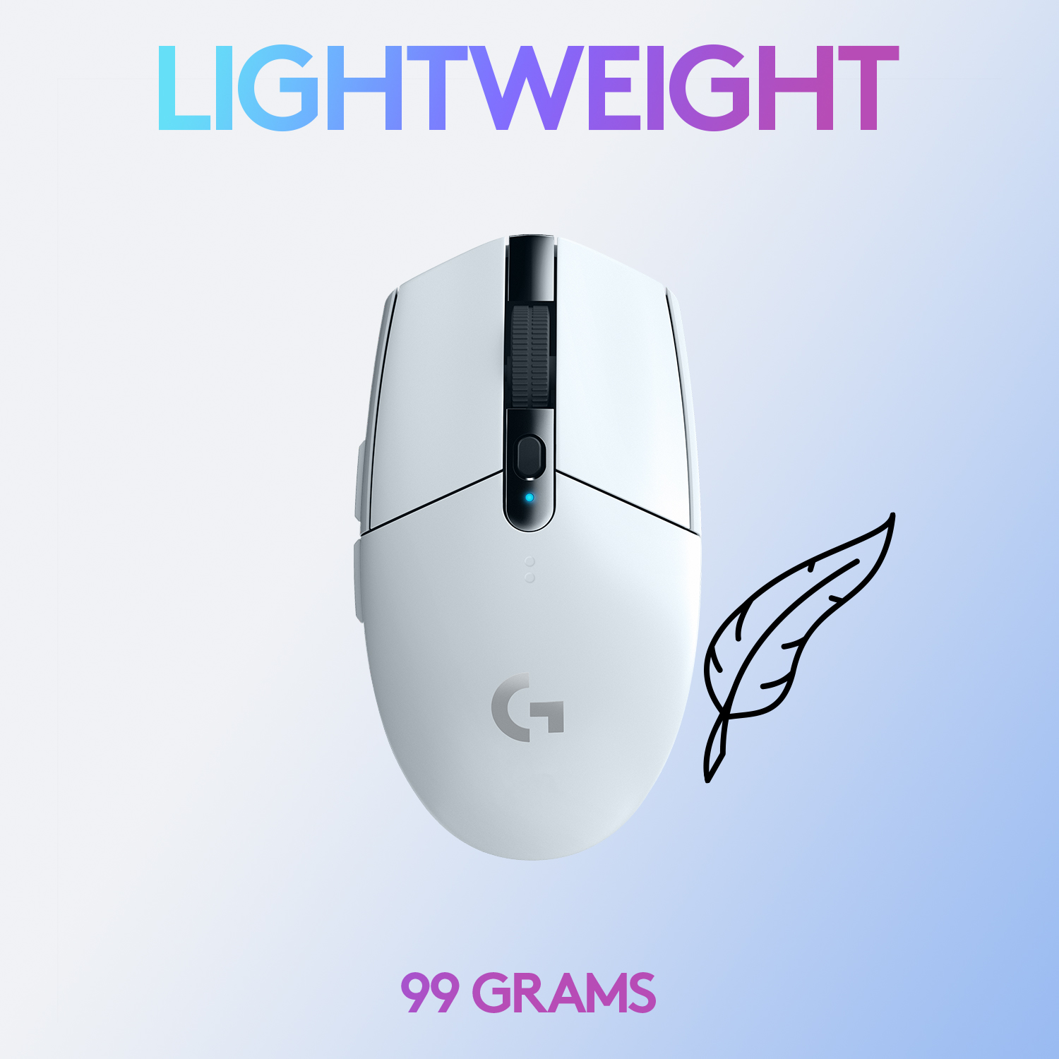 Logitech G305 LIGHTSPEED Wireless Gaming Mouse, HERO Sensor, 12,000 DPI, Lightweight, 6 Programmable Buttons, 250h Battery - White - image 5 of 10