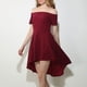thumbnail image 4 of Vestido de cóctel de verano con cintura alta y hombros descubiertos para mujer borgoña Zulema  fuera del vestido del hombro, 4 of 8