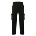 thumbnail image 6 of guisaled Mens Cargo Sweatpants with Pockets Open Bottom Drawstring Elastic Waisted Sweat Pants Solid Baggy Casual Athletic Workout Pants, 6 of 6