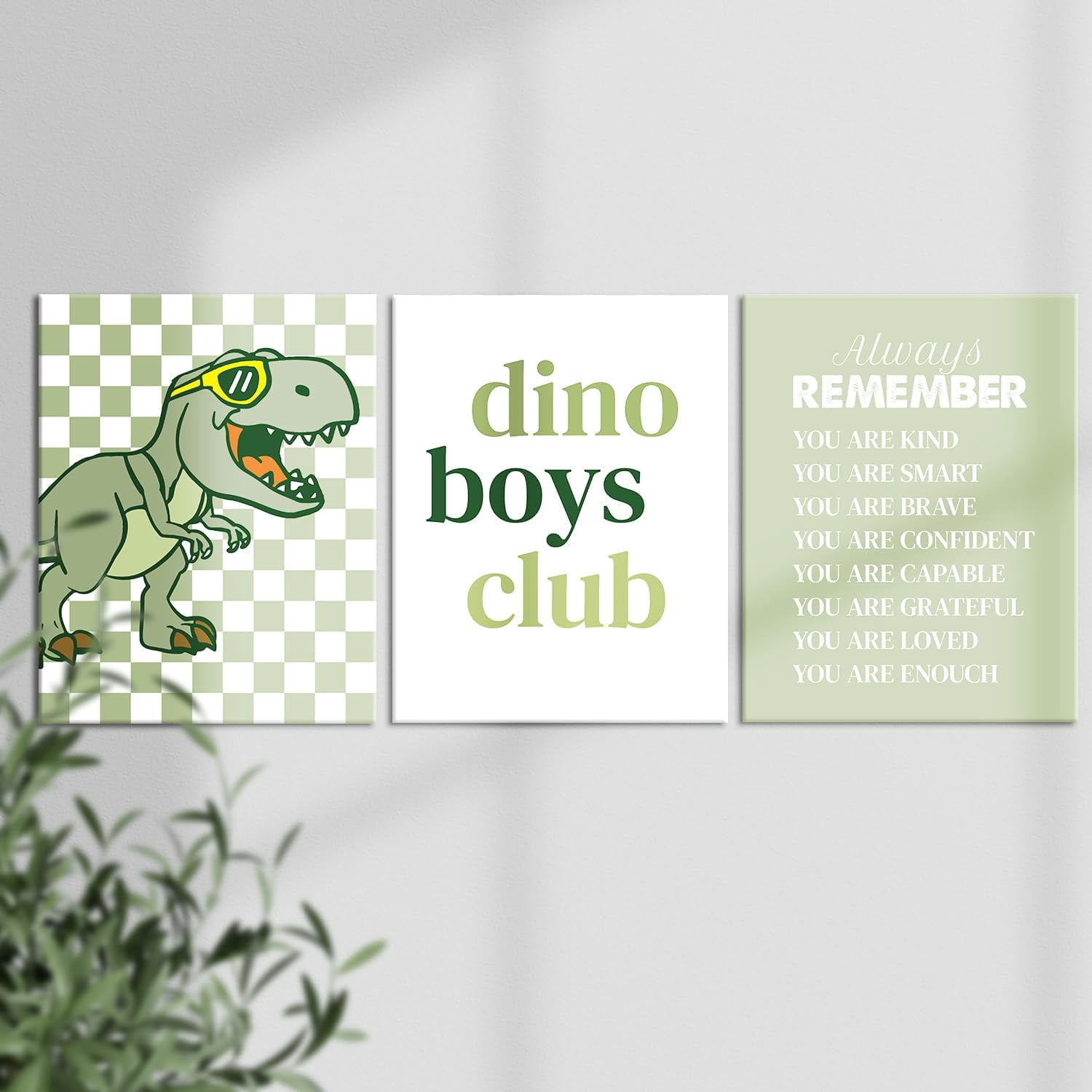 JANS.NO1 Dinosaur Room Decor: Dinosaur Wall Art for Boys' Bedroom, Nursery, Playroom