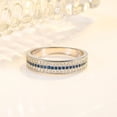 thumbnail image 5 of Plata de ley con incrustaciones de combinación azul y blanca de circón, anillo de diamantes femenino, anillo de circón, joyería femenina, pendientes encontrados (Código de EE. UU. 9), 5 of 5