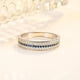 thumbnail image 5 of Plata de ley con incrustaciones de combinación azul y blanca de circón, anillo de diamantes femenino, anillo de circón, joyería femenina, pendientes encontrados (Código de EE. UU. 9), 5 of 5