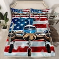 thumbnail image 2 of Manfei Vintage Airplane Aircraft Queen Sheet Sets,Modern Graffiti Flat Sheet,American Flag Print Queen Fitted Sheet For Kids,Ultra Soft Home Decor,4 Pieces, 2 of 7