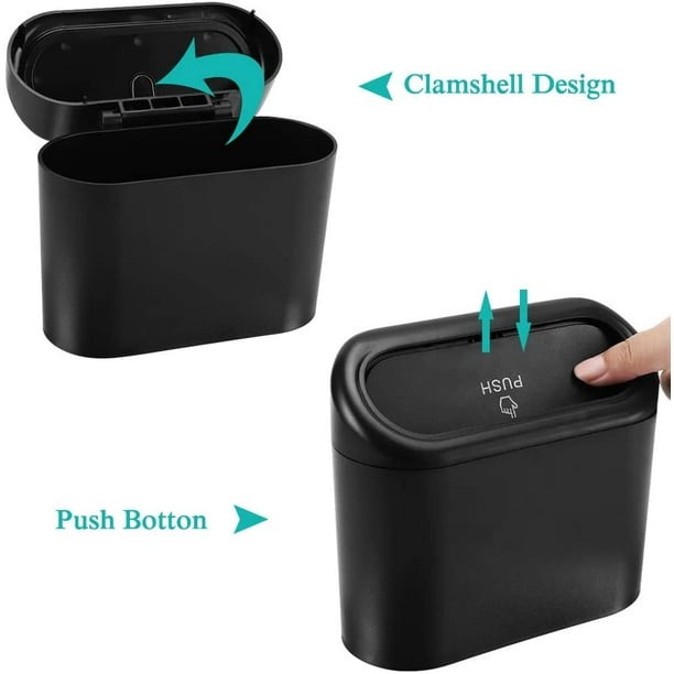 Mini poubelle Portable suspendue pour voiture, corbeille avec couvercle, pour  voiture, bureau, maison, accessoires de stockage automobile