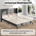 thumbnail image 6 of Frostbloom Full Size Linen Upholstered Platform Bed Frame with Wingback Headboard, No Box Spring Needed, Dark Gray, 6 of 8