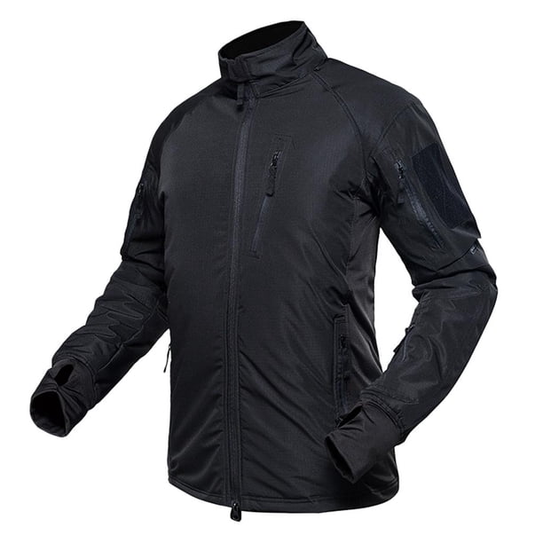 con Capucha Táctica para Hombre, Impermeable, Impermeable, Exterior - Black_S Sunnimix Rompevientos