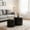 Black + Nesting Table, variant on Nesting Coffee Table Set of 2, Modern Round Coffee Table with Non-Slip Feet, Wood Side Table for Living Room, Bedroom, Office, Balcony, Terrace,Small Space, No Assembling, Matte Black
